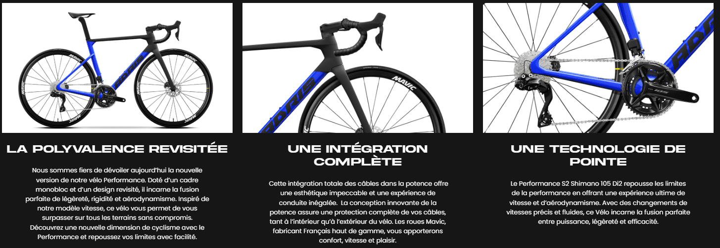 Vélo ADRIS LE PERFORMANCE S2 Carbone Shimano 105 Di2 12V Bleu électrique (Made In France) – Image 4