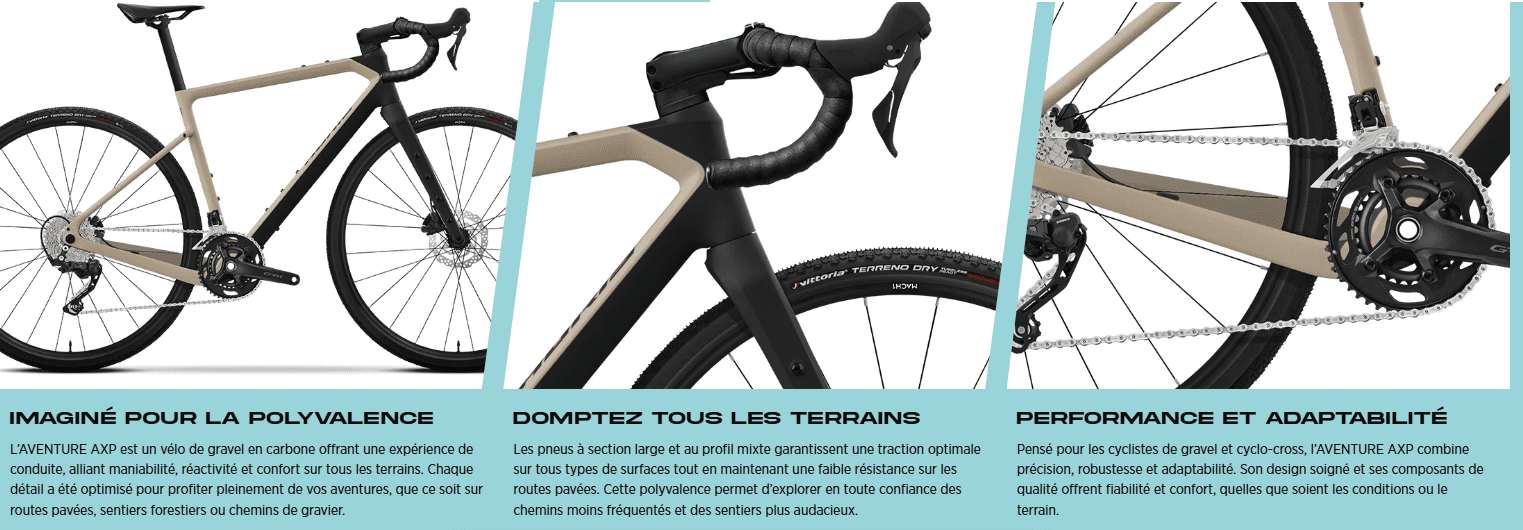 Vélo ADRIS L'AVENTURE Carbone Shimano GRX 400 Beige sable ( Made In France) – Image 3